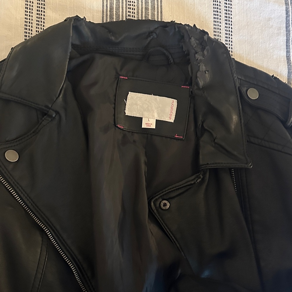 Xhilaration Black Faux Leather Moto Jacket